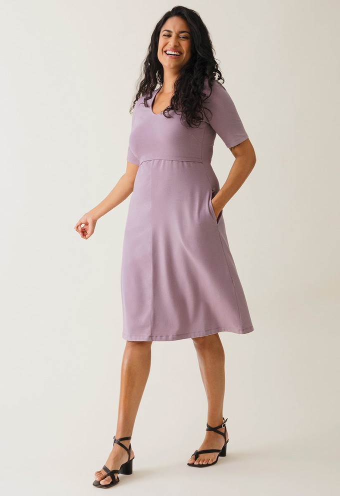 Project Cece A shaped nursing dress short sleeve Lavender