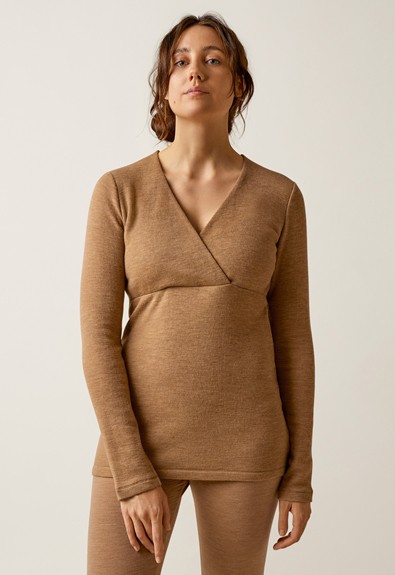 Wool vest with nursing access