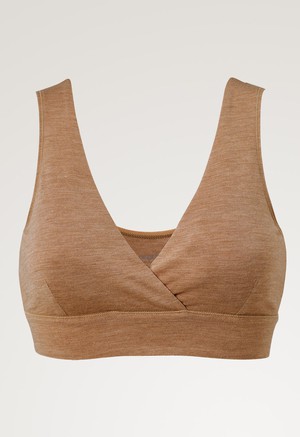 Merino wool nursing bra - Brown Melange from Boob Design