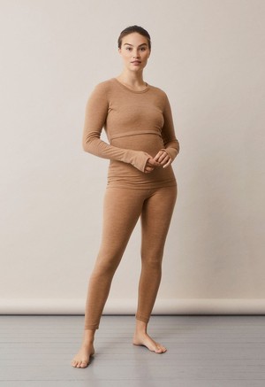 Maternity wool leggings - Brown Melange from Boob Design