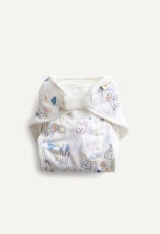 Diaper Cover - All in Two - White Teddy via Boob Design