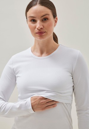 Essential nursing top long sleeve - White from Boob Design