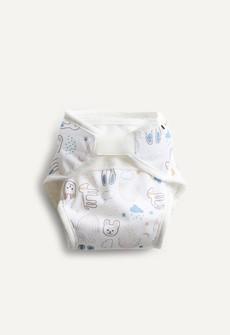 Cloth Diaper Cover for Terry Diaper - White Teddy via Boob Design