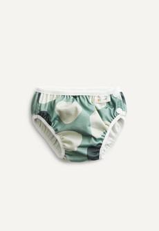 Swim Diaper with side buttons - Green Shapes via Boob Design