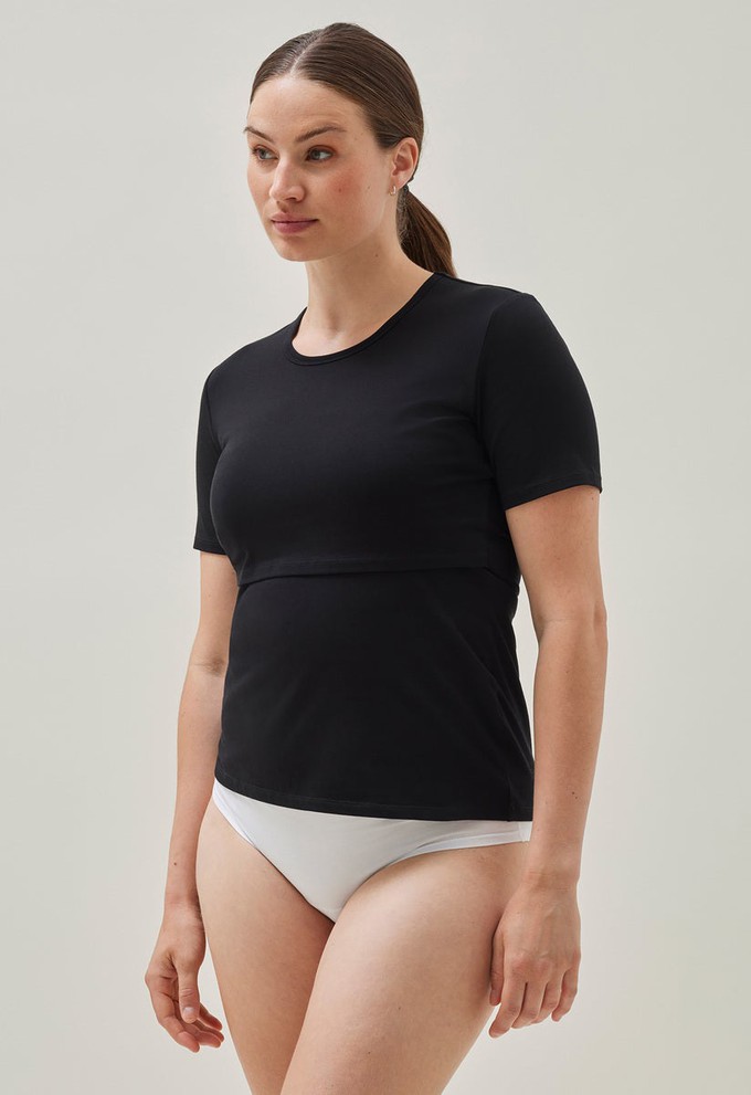 Essential nursing top short sleeve - Black from Boob Design