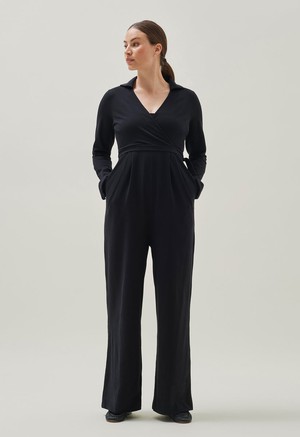 Maternity jumpsuit with collar - Black from Boob Design