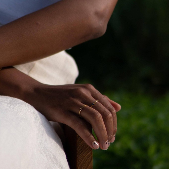 THE EMMA RING BLUE - Solid 14k gold from Bound Studios