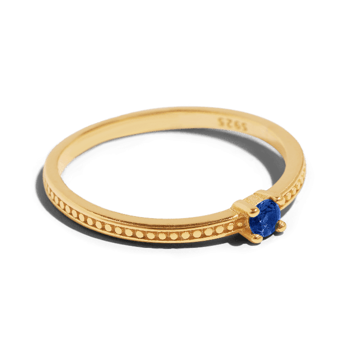 THE EMMA RING BLUE - 18k gold plated from Bound Studios