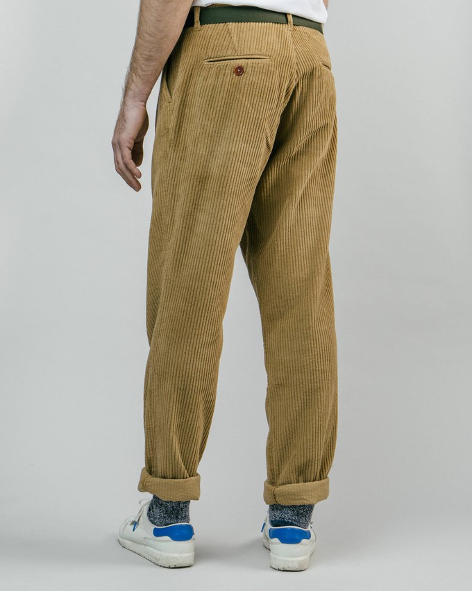 Corduroy Pleated Chino Pants Camel from Brava Fabrics