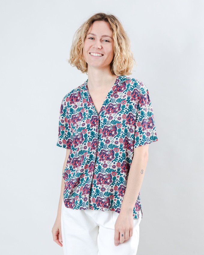 Asis Percales Tigris Aloha Blouse Ecru from Brava Fabrics