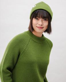 Waterfront Cropped Wool Sweater Green via Brava Fabrics