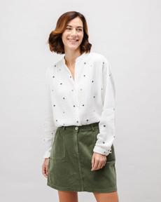 Corduroy Short Skirt Stone Green via Brava Fabrics