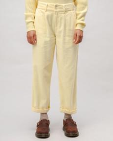 Corduroy Pleated Pants Pale Banana via Brava Fabrics