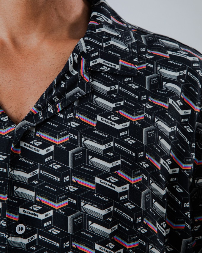 Kodak Film Aloha Shirt Black from Brava Fabrics