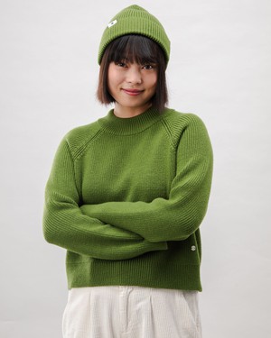 Waterfront Cropped Wool Sweater Green from Brava Fabrics