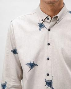 Manta Ray Flannel Shirt Grey via Brava Fabrics