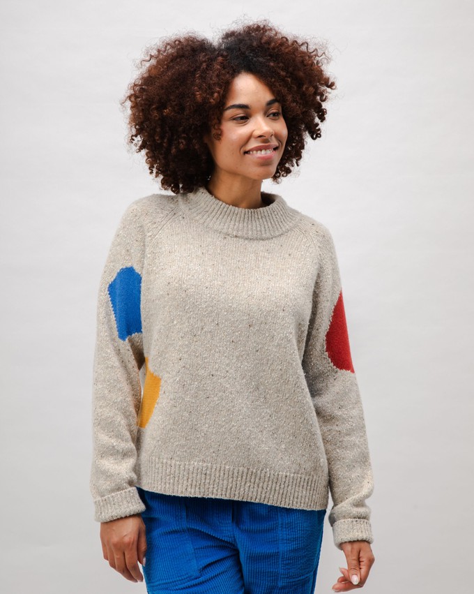 Perkins Raglan Wool Sweater Multicolor from Brava Fabrics