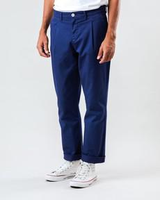 Pleated Chino Navy via Brava Fabrics