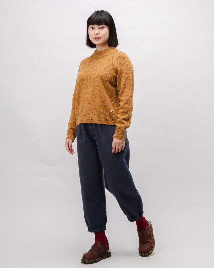 Perkins Raglan Wool Sweater Ochre from Brava Fabrics