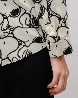 Peanuts B&W Viscose Blouse Ecru from Brava Fabrics