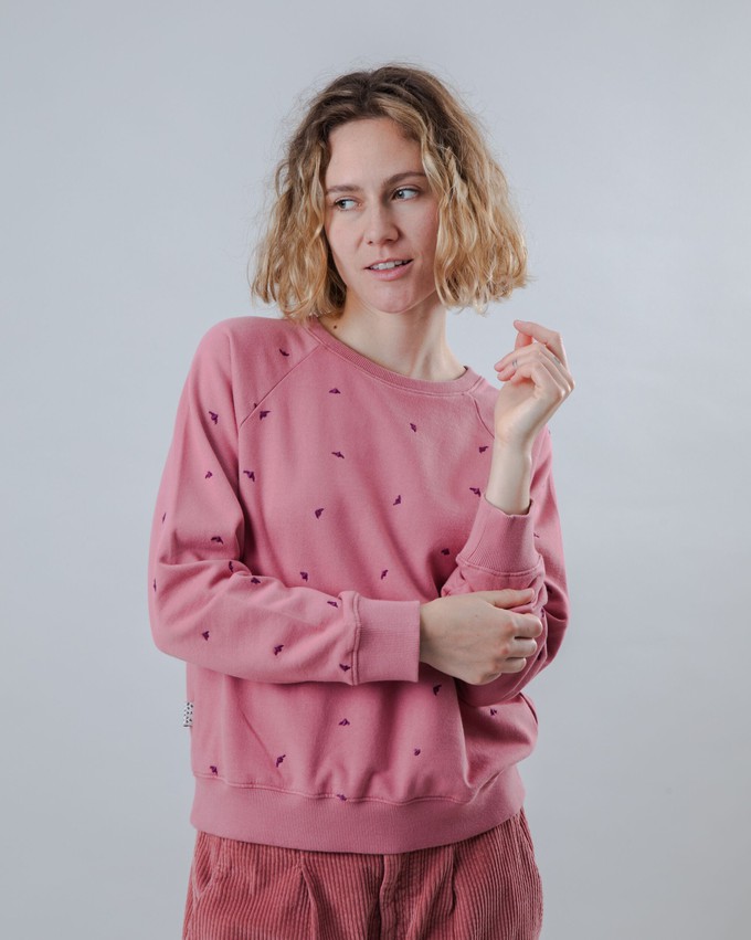 Dusk Raglan Cotton Sweatshirt Rose from Brava Fabrics