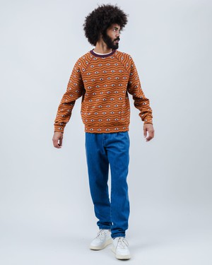 Eyes Jacquard Sweatshirt Orange from Brava Fabrics