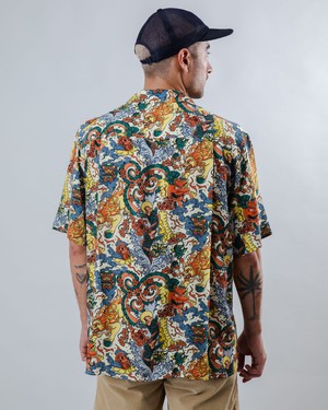 Irezumi Tattoo Aloha Shirt Ecru from Brava Fabrics