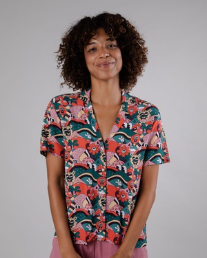 Yeye Weller Aloha Blouse Red from Brava Fabrics