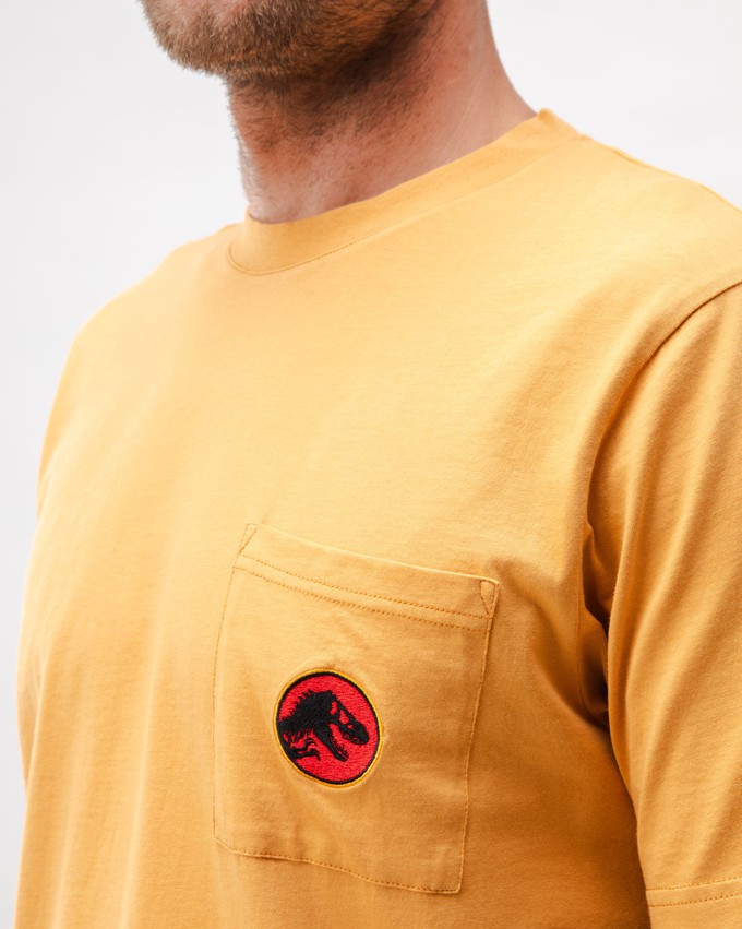 Jurassic Park Logo Cotton T-shirt Ochre from Brava Fabrics