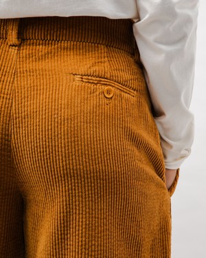 Corduroy Pleated Pants Camel from Brava Fabrics