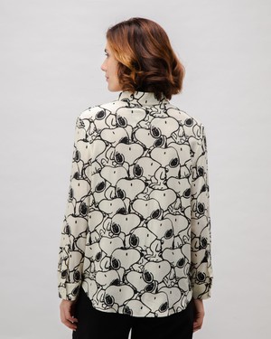 Peanuts B&W Viscose Blouse Ecru from Brava Fabrics