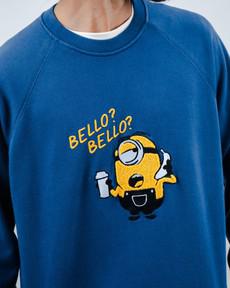 Minions Bello Bello Sweatshirt Blue via Brava Fabrics