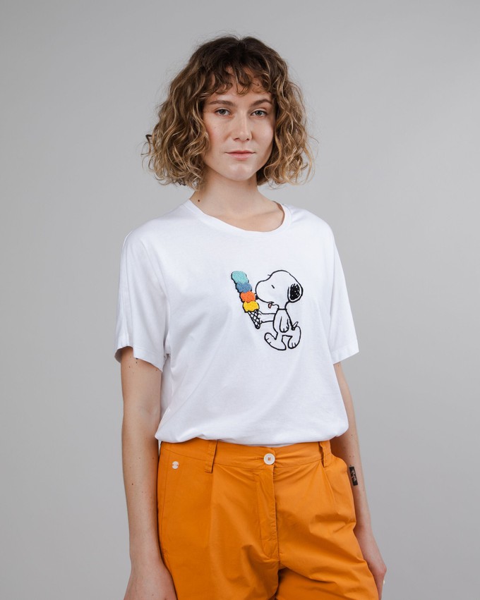 Peanuts Icecream Oversize Tee White from Brava Fabrics