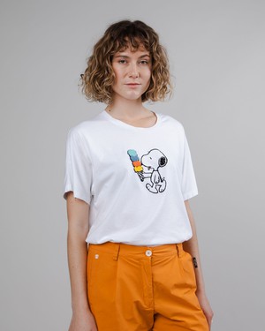 Peanuts Icecream Oversize Tee White from Brava Fabrics