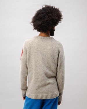 Geo Raglan Wool Sweater Melange from Brava Fabrics