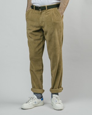 Corduroy Pleated Chino Pants Camel from Brava Fabrics