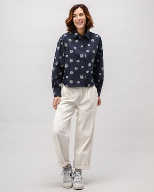 Urchin Boxy Flannel Blouse Navy from Brava Fabrics