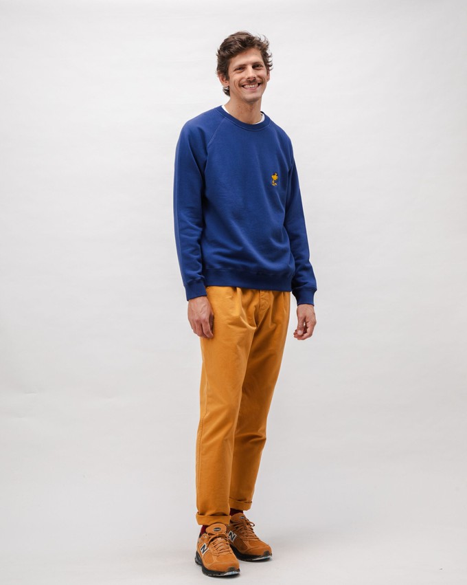 Peanuts Woodstuck Cotton Sweatshirt Navy from Brava Fabrics