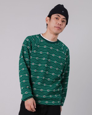 Eyes Jacquard Sweatshirt Green from Brava Fabrics