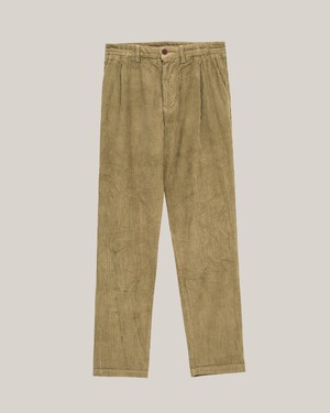 Corduroy Pleated Chino Pants Camel from Brava Fabrics