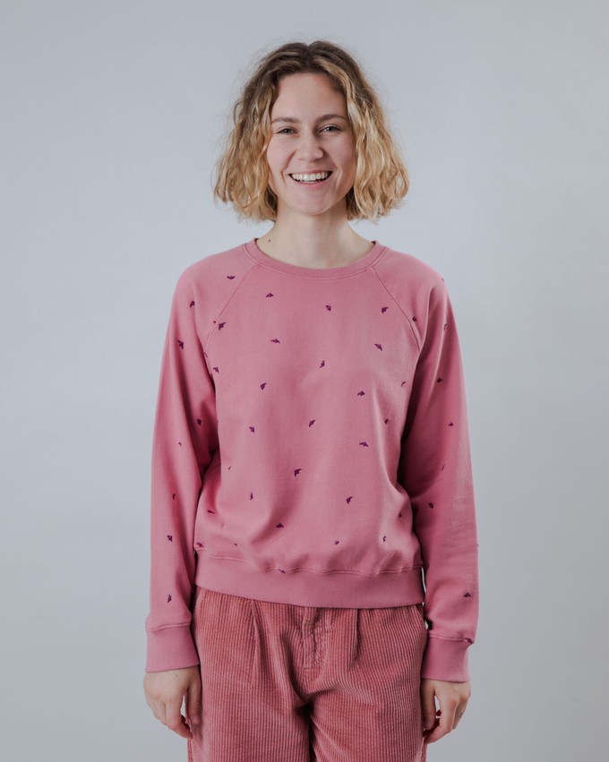 Dusk Raglan Cotton Sweatshirt Rose from Brava Fabrics