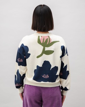 Bloom Rounded Cotton Sweatshirt Ecru from Brava Fabrics