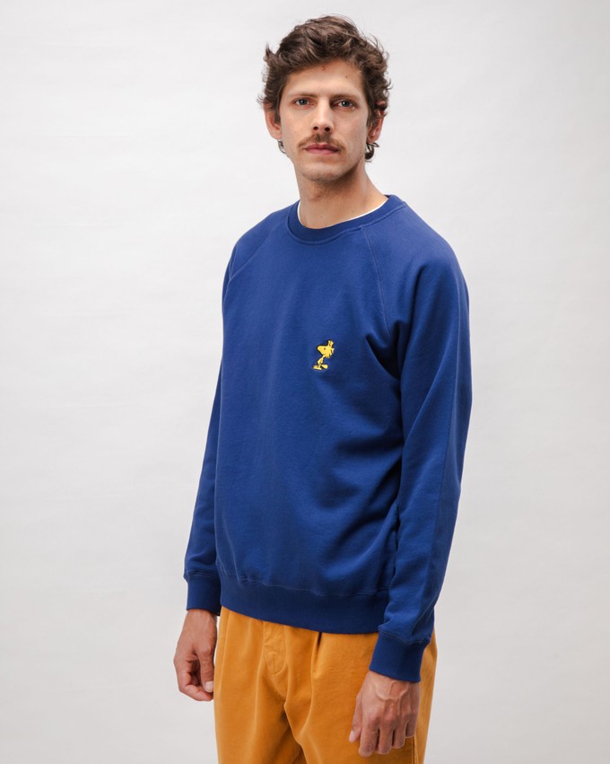 Peanuts Woodstuck Cotton Sweatshirt Navy from Brava Fabrics