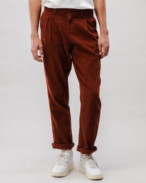 Corduroy Pleated Chino Pants Copper from Brava Fabrics