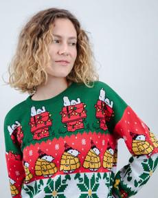 Peanuts Xmas Cotton Sweater Multicolor via Brava Fabrics