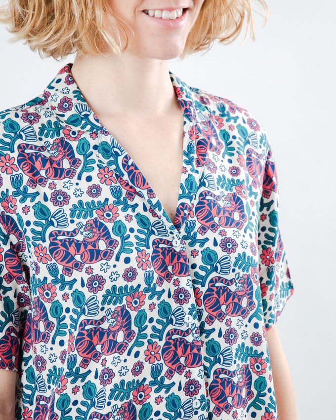 Asis Percales Tigris Aloha Blouse Ecru from Brava Fabrics