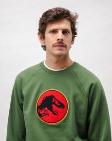 Jurassic Park Logo Cotton Sweatshirt Green via Brava Fabrics