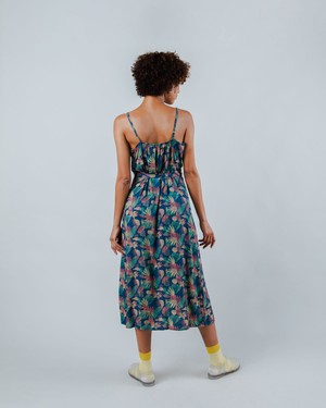 Flower Vichy Strap Dress Navy from Brava Fabrics