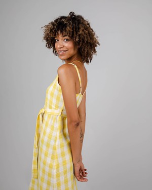 Lorena Strap Dress Lemon from Brava Fabrics