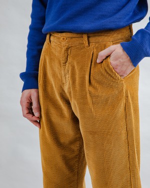 Corduroy Pleated Chino Pants Camel from Brava Fabrics